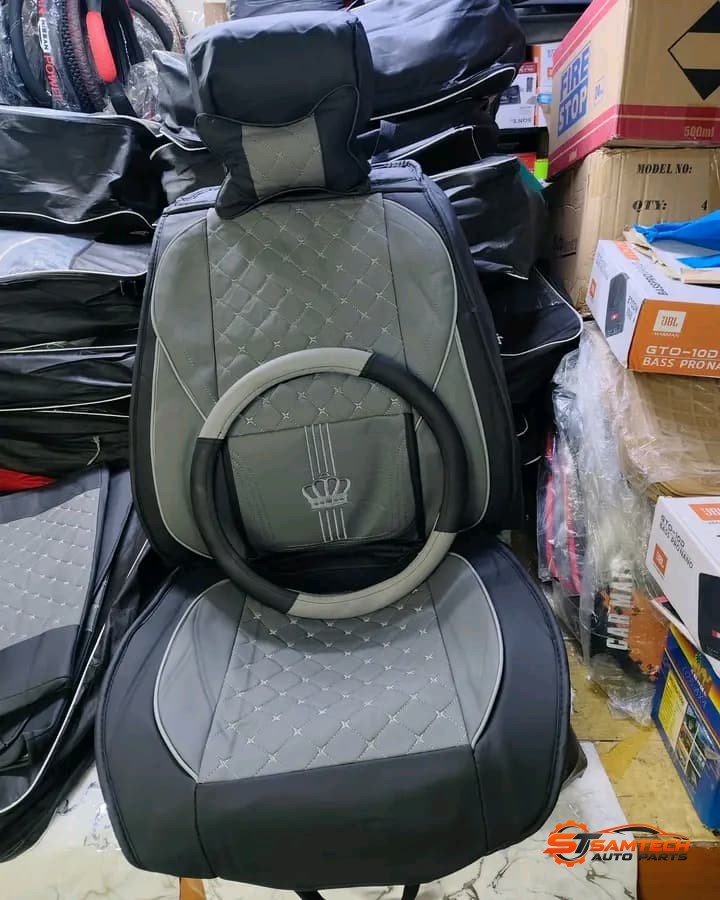 Crown Company Seat Cover - Grey/Black