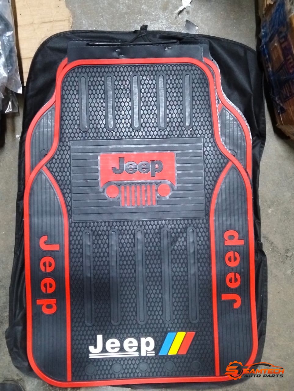 Jeep Red Heavy-duty Floor Mats - 5 Piece