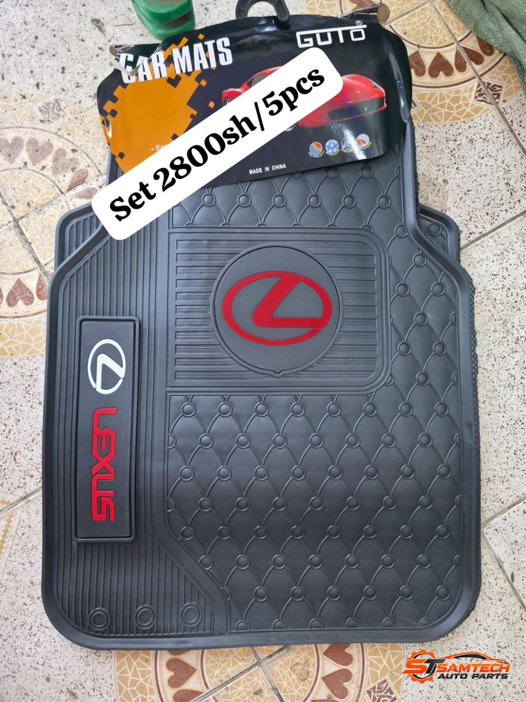 Lexus Branded Plain Black Car Floor Mats - 5-Piece Set