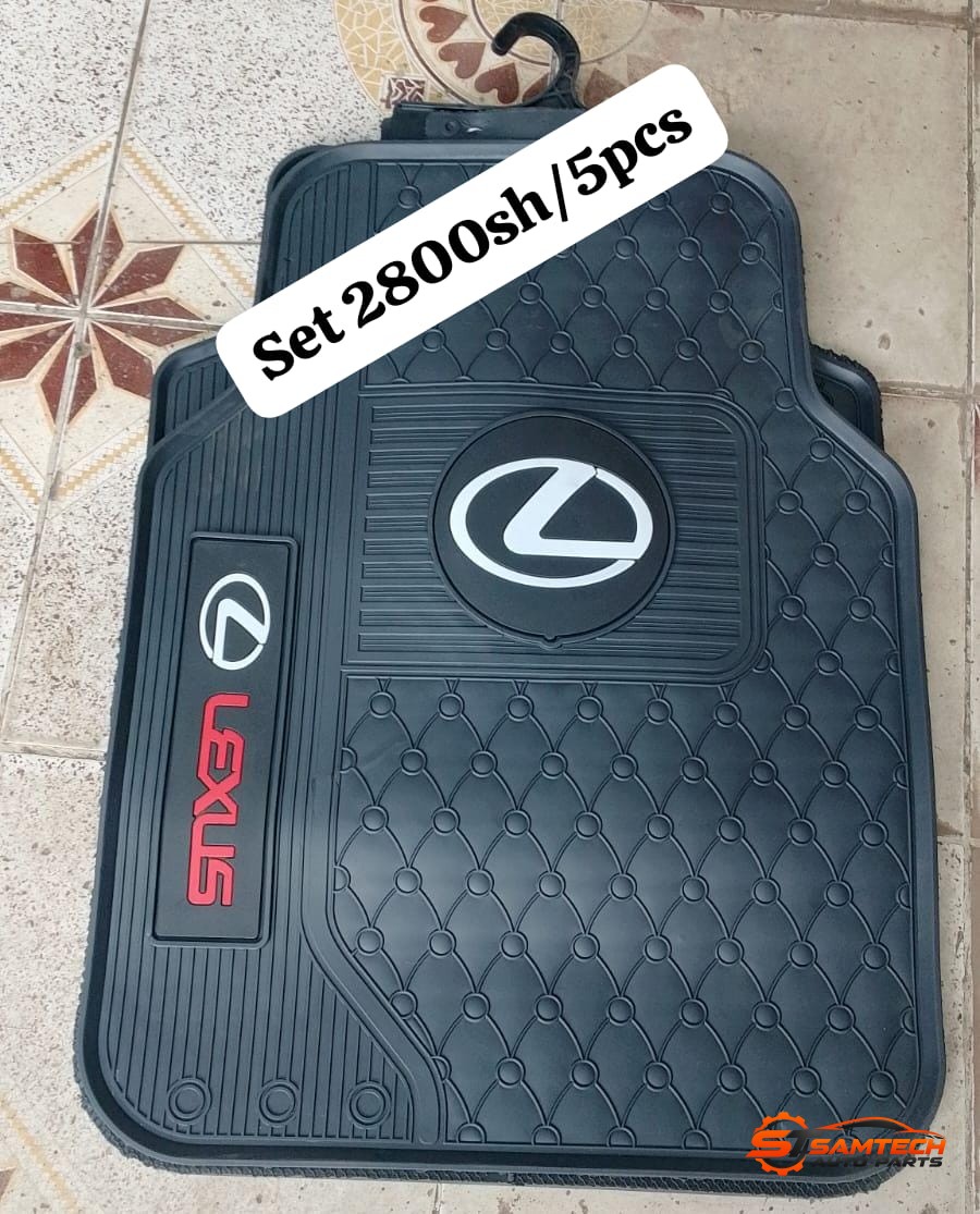 Lexus Branded Plain Black Car Floor Mats - 5-Piece Set