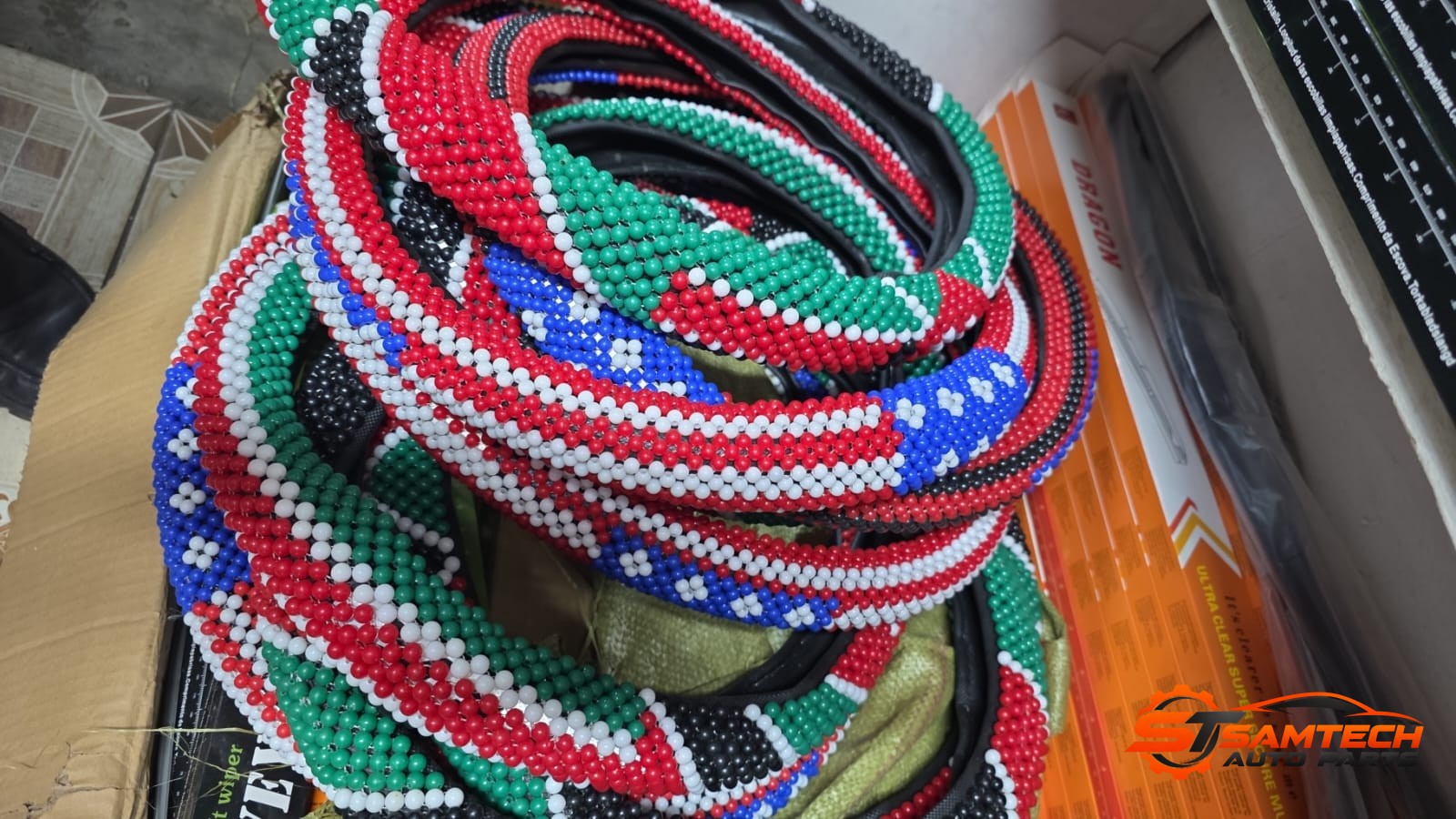 Maasai steering wheel cover