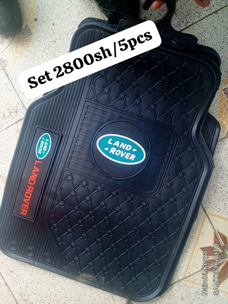 Black Land Rover rubber car mats
